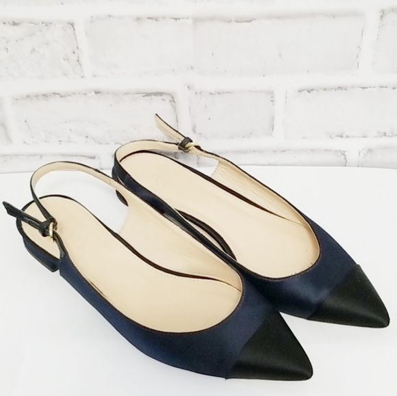 J. Crew Shoes - J.Crew Slingback Pointed Toe Satin Shoes 7-1/2